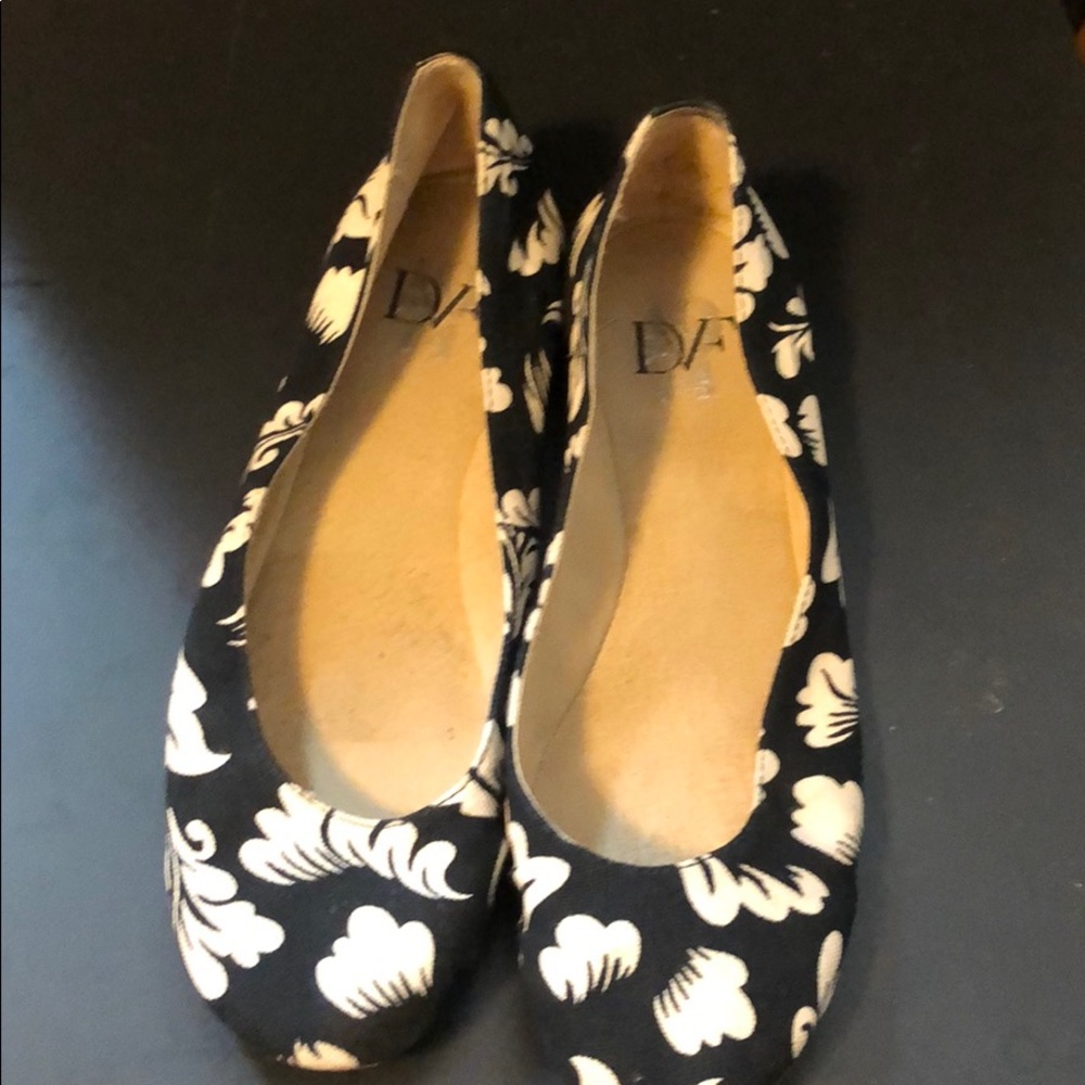 DVF black and white loafers